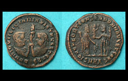 Licinius I and Licinius II, Holding Fortuna obverse, Rare 5